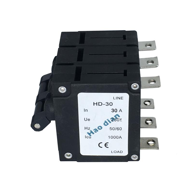 液压电磁塑壳断路器HD-30系3P/30A磁力液压设备保护电磁式断路器