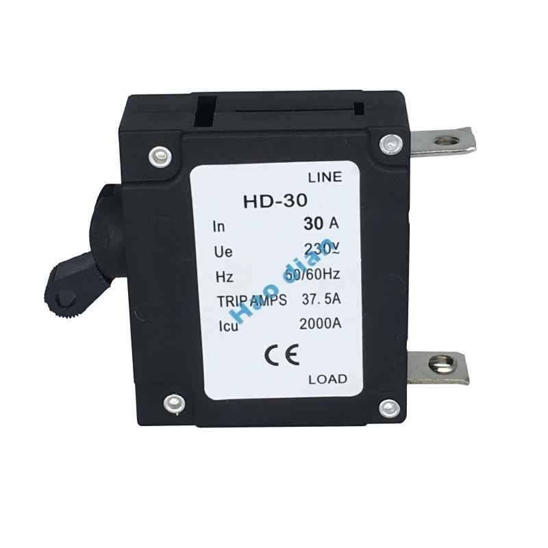 好电磁力液压电磁塑壳断路器HD-30系1P/30A 设备保护电磁式断路器